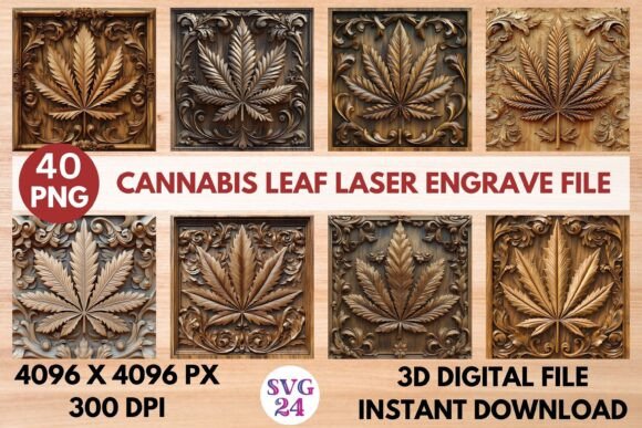 Cannabis Leaf Laser Engrave File: A Designer's Digital Asset
