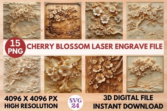 Cherry Blossom Laser Engrave File: Create Stunning Art