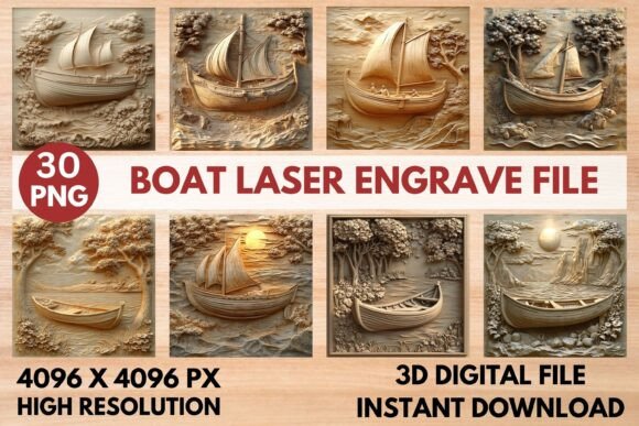 Create Stunning Nautical Décor with Boat Laser Engrave File