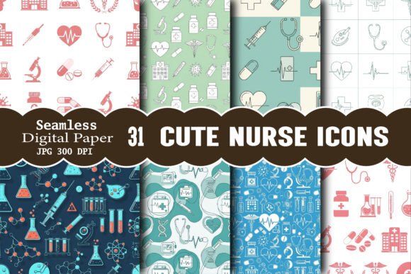 Cute Nurse Icons Pattern: Creative Charm for Every Project