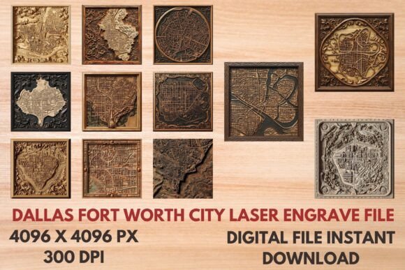 Dallas Fort Worth City Laser Engrave Fil: Your Creative Design Asset