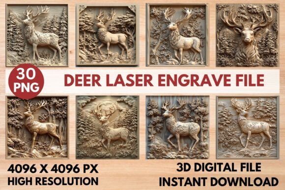Deer Laser Engrave File for Stunning 3D Crafts