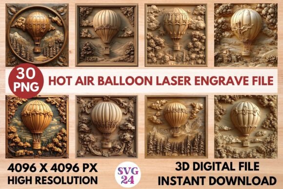 Elevate Your Projects with a Hot Air Balloon Laser Engrave File