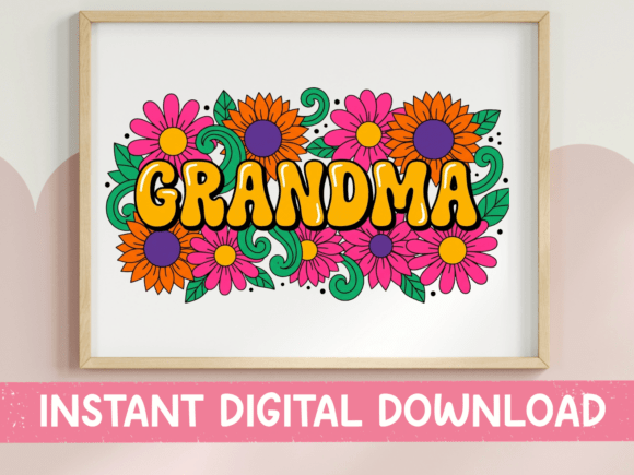Grandma Floral Bubble SVG: Bold, Bright & Ready to Create