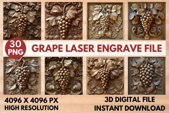 Grape Laser Engrave File: Stunning 3D Engravings