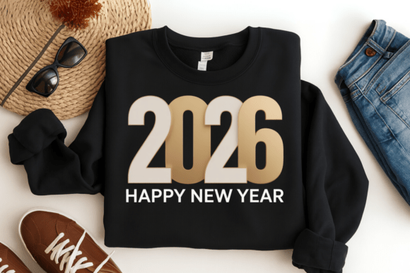 Happy New Year 2026 Gold Shirt PNG: Celebrate in Style