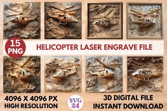 Helicopter Laser Engrave File: Precision Design for Your Projects