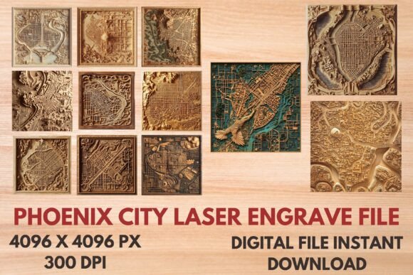 Phoenix City Laser Engrave File: Create Stunning 3D Projects