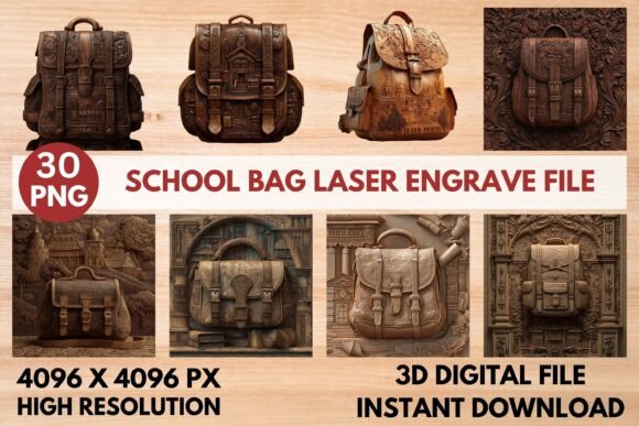 School Bag Laser Engrave File