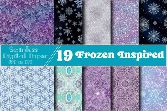 Seamless Frozen Inspired Digital Papers