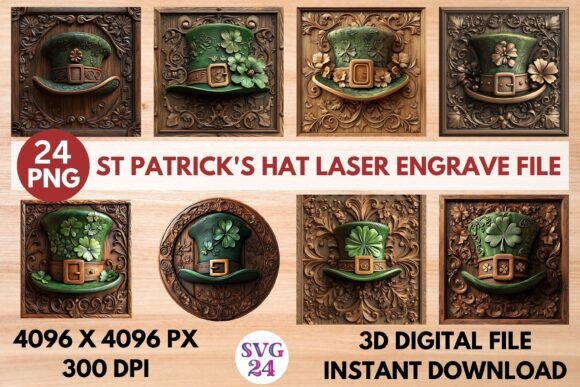 St. Patrick's Day Hat Laser Engrave File for Crafts