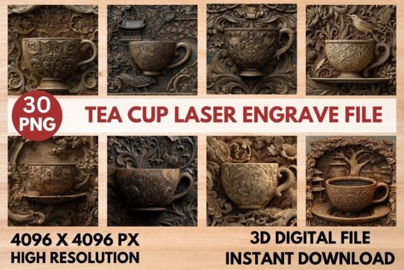 Tea Cup Laser Engrave File: Elevate Your Crafting Projects