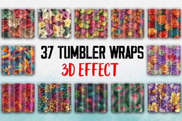 Tumbler Wraps and 3D Floral Design Bundle for Crafters