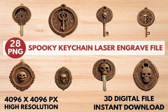 Unleash Halloween Creativity with Spooky Keychain Laser Engrave File