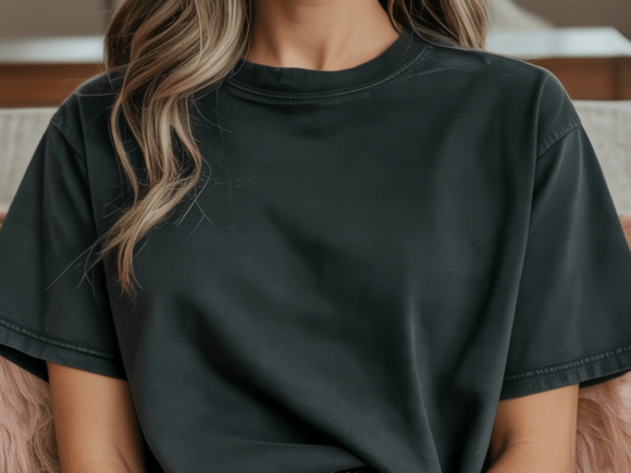 Vintage Black T-Shirt Mockup Retro Tee