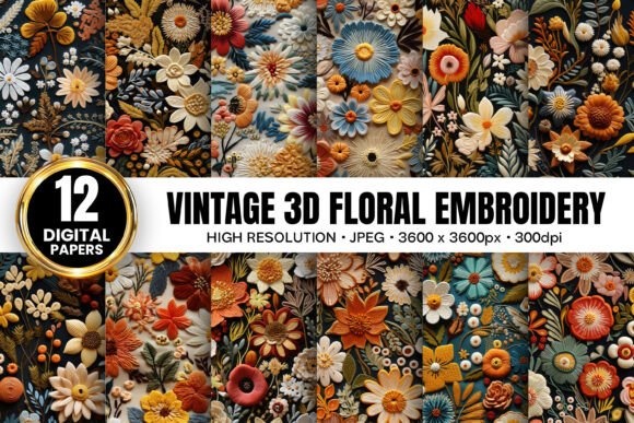 Vintage Boho Floral Embroidery Patterns for Creative Projects