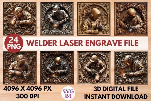 Welder Laser Engrave File: 3D Ready-to-Print Design