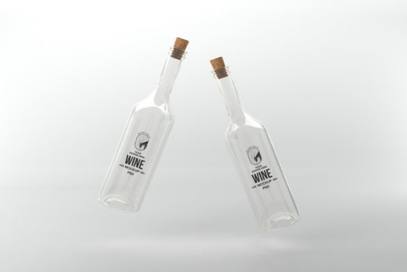 Wine Two Glass Bottle Mockup: Elevate Your Brand Presentation